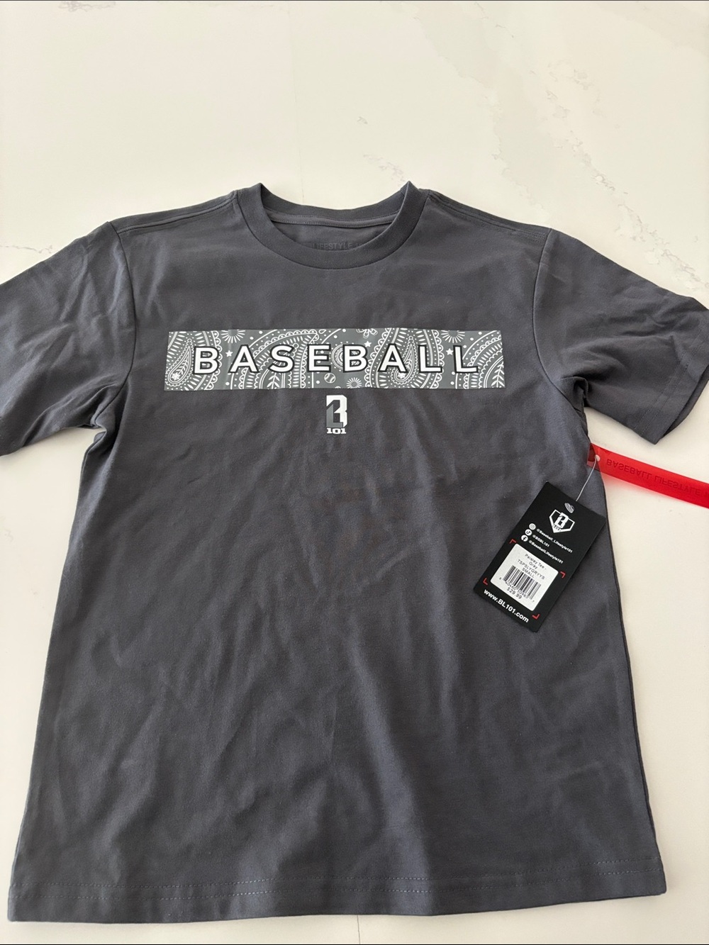 Kids' Charcoal Baseball Graphic Tee - 101 Brand